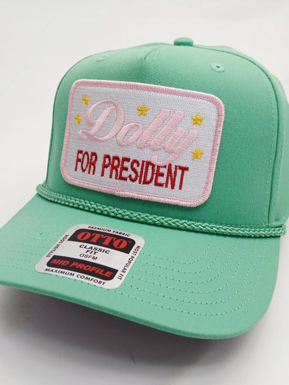 Dolly For President Embroidered Patch Green OTTO Rope Hat Snapback Cap Country - Picture 4 of 5